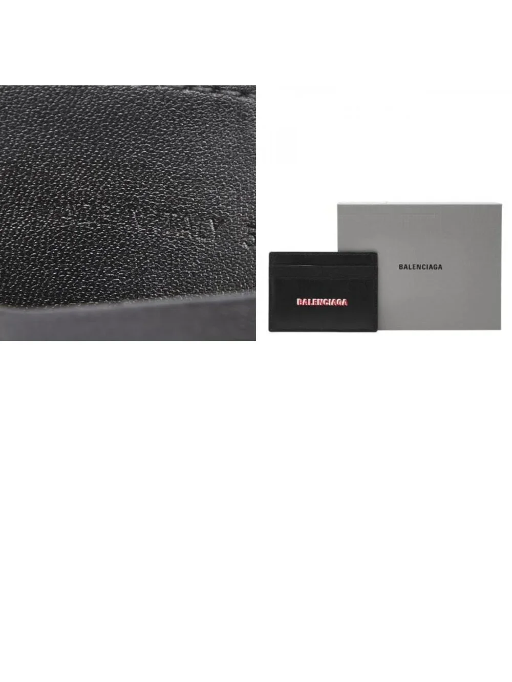 Balenciaga Cash Card Holder Case Black Leather